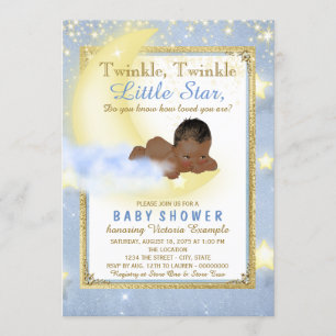 Invitation Garçons Twinkle Twinkle Little Star Baby Shower