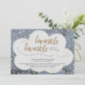 Invitation Garçons Twinkle Twinkle Little Star Baby shower (Debout devant)