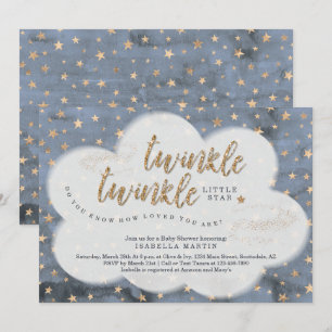Invitation Garçons Twinkle Twinkle Little Star Baby shower