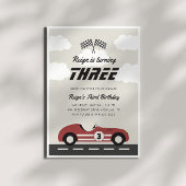 Invitation Garçons Vintage Red Race Car fête d'anniversaire