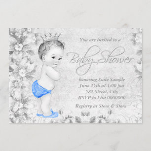 Invitation Garçons vintages adorables bleus et baby shower