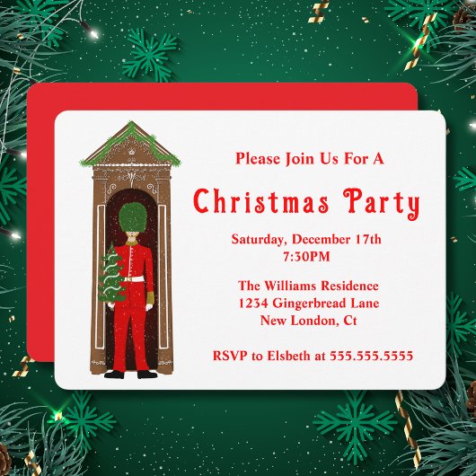 Invitation Garde Royale de Noël Avec Maison en pain d'épice