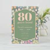 Invitation Garden 80 Years Loved Birthday Party (Debout devant)