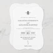 Invitation Garden Bee avec Mariage de code QR (Devant / Derrière)