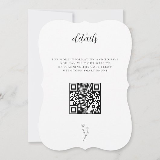 Invitation Garden Bee avec Mariage de code QR (Dos)