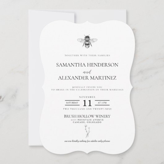 Invitation Garden Bee Mariage (Devant)