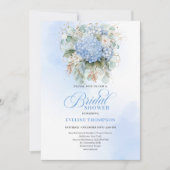 Invitation Garden Boho Blue Hydrangea Bridal Shower Invitatio (Devant)