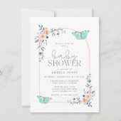 Invitation Garden Butterfly Girl Baby Shower (Devant)