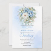 Invitation Garden Dusty Blue White Flowers Download Wedding (Devant)