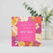 Invitation Garden Floral Pink Bridal Shower (Debout devant)