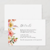 Invitation Garden Floral Wedding Details Card (Devant / Derrière)