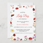 Invitation Garden Flower Little Love Bug Baby shower (Devant)