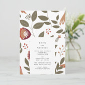 Invitation Garden Folk Florals Art Birds Botanical Mariage (Debout devant)