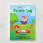 Invitation Garden Gnome Anniversaire de enfant Party (Devant)