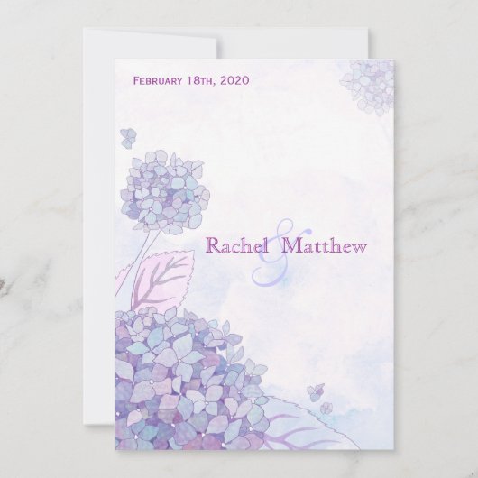 Invitation Garden Hydrangeas Luxe Floral Mariage (Devant)