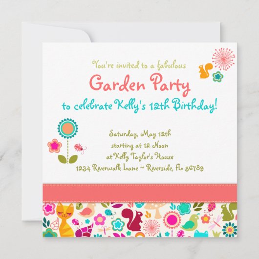 Invitation Garden Kitty (Dos)