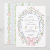 Invitation Garden Manor Painted Flowers Bridal Shower (Devant / Derrière)