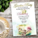 Invitation Garden Party 30e anniversaire<br><div class="desc">Jolie aquarelle Garden Party 30e anniversaire Invitations. Il Est Facile De Changer L'Exemple De Texte En Vous Propre En Cliquant Sur Personnaliser. Cliquez Sur Personnaliser Pour Modifier Le Type De Police,  La Couleur De Police,  La Taille De Police Ou Pour Ajouter/Supprimer/Modifier Le Texte Ou Les Éléments De Création.</div>
