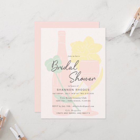 Invitation Garden Party Bridal Shower (Devant/Arrière en situation)