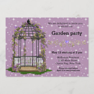Invitation Garden Party * CHOISISSEZ votre couleur arrière - 