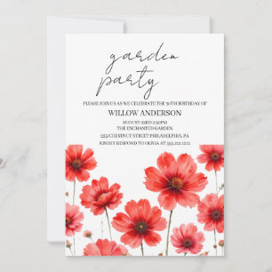Invitation Garden Party, Fleur sauvage Birthday Party Invitat