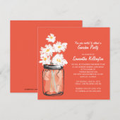Invitation Garden Party Mason Jar & White Daisies (Devant / Derrière)