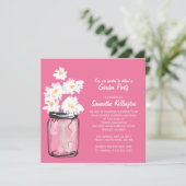 Invitation Garden Party Mason Jar & White Daisies (Debout devant)