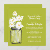 Invitation Garden Party Mason Jar & White Daisies (Devant / Derrière)