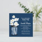 Invitation Garden Party Mason Jar & White Daisies (Debout devant)