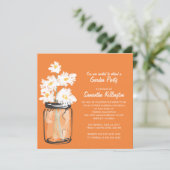 Invitation Garden Party Mason Jar & White Daisies (Debout devant)