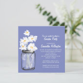 Invitation Garden Party Mason Jar & White Daisies (Debout devant)