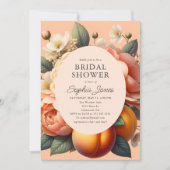 Invitation Garden Pastel Blooms Peach Fête des mariées (Devant)
