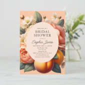 Invitation Garden Pastel Blooms Peach Fête des mariées (Debout devant)