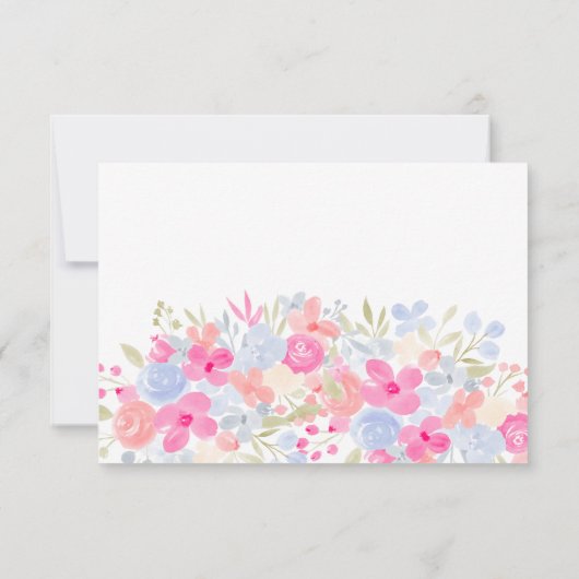 Invitation Garden pastel fleurs sauvages mariage rsvp (Dos)