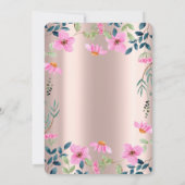 Invitation Garden Pink Flowers Rose Gold 80e anniversaire (Dos)