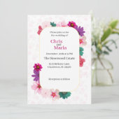 Invitation Garden Romance: Light Pink Floral Wedding (Debout devant)