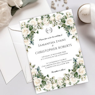Invitation Garden Romance : Mariée et Mariage monogramme