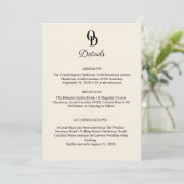 Invitation Garden Romantic Pastel Floral Wedding Details  (Debout devant)