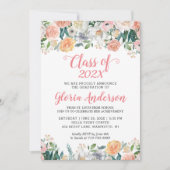 Invitation Garden Roses Floral Classe de 2022 Graduation (Devant)