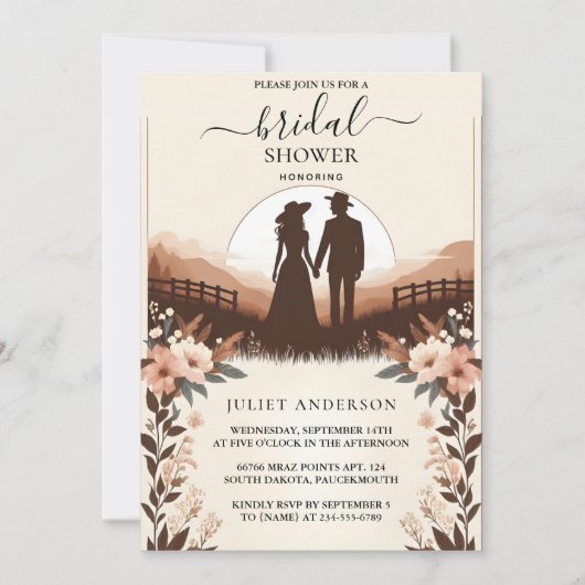 Invitation Garden Spring Boho Boho Fête des mariées rustique (Devant)