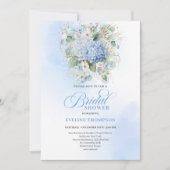 Invitation Garden Style Blue Hydrangea Bridal Shower Invites (Devant)