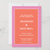 Invitation Garden Sunrise Pink Orange Aquarelle Mariage (Devant)