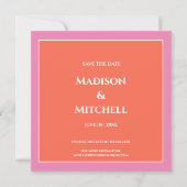 Invitation Garden Sunrise Pink Orange Aquarelle Mariage (Devant)