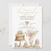 Invitation Garden Tea Party Cute Anniversaire de enfant (Devant)