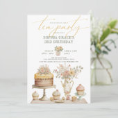 Invitation Garden Tea Party Cute Anniversaire de enfant (Debout devant)