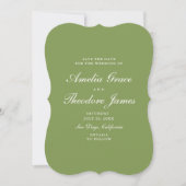 Invitation Garden Wedding Save the Date Die-Cut Green (Devant)