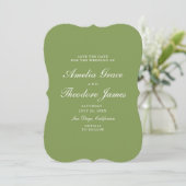 Invitation Garden Wedding Save the Date Die-Cut Green (Debout devant)