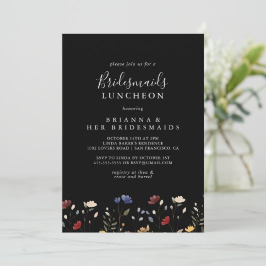 Invitation Garden Wildflower Bridesmaids Luncheon Shower (Debout devant)
