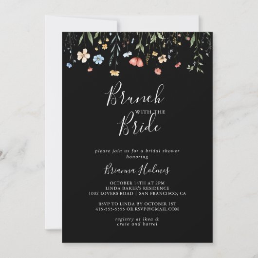 Invitation Garden Wildflower Brunch with the Bride Shower (Devant)
