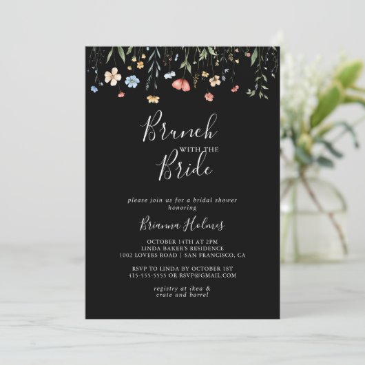 Invitation Garden Wildflower Brunch with the Bride Shower (Debout devant)